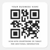 Sticker Carré Code QR moderne Professionnel Personnalisé (Devant)