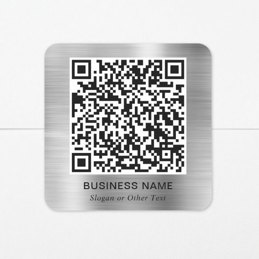 Sticker Carré Code QR Moderne Promotionnel Argenté