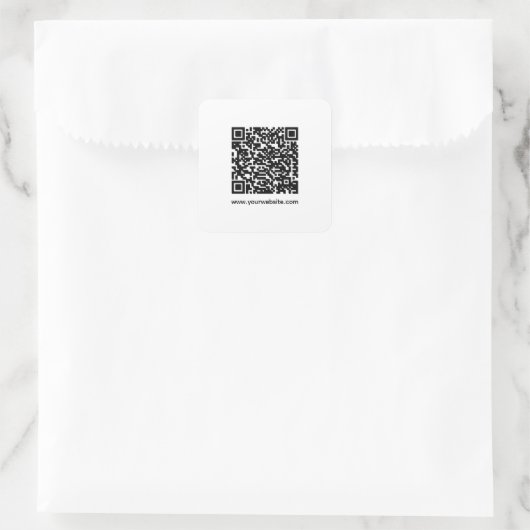 Sticker Carré Code QR Moderne Simple Et Site Web (Sac)