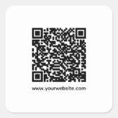 Sticker Carré Code QR Moderne Simple Et Site Web (Devant)