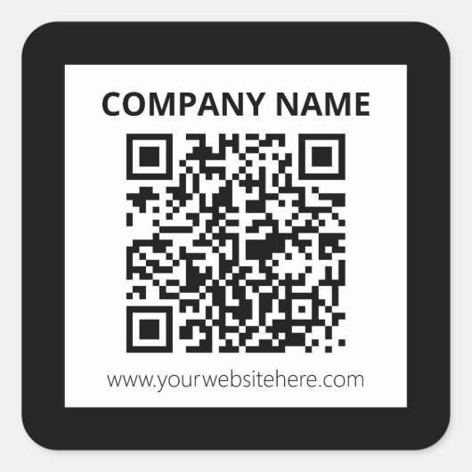 Sticker Carré Code QR modifiable et conception personnalisée sim (Devant)