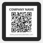 Sticker Carré Code QR modifiable et conception simple personnali (Devant)