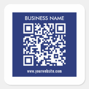 Sticker Carré Code QR modifiable (généré instantanément)   bleu 