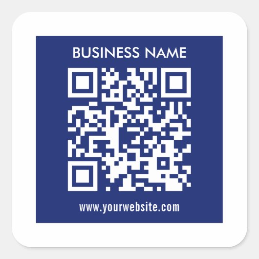 Sticker Carré Code QR modifiable (généré instantanément) | bleu (Devant)