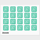 Sticker Carré Code QR modifiable Générez le vôtre | Vert sarcel (Feuille)