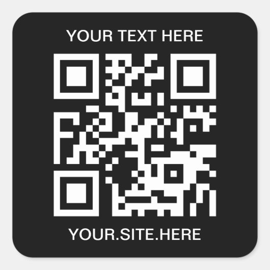 Sticker Carré Code QR noir et blanc (Devant)