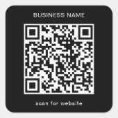Sticker Carré Code QR noir simple d'entreprise (Devant)