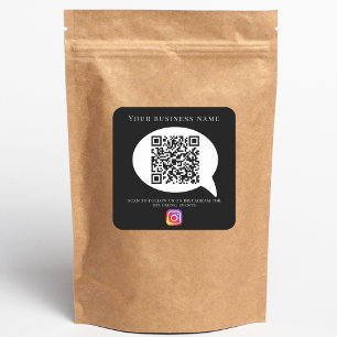Sticker Carré Code qr nom de l'entreprise médias sociaux instagr