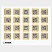Sticker Carré Code QR Or Entreprise Moderne (Feuille)