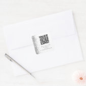 Sticker Carré Code QR Parties scintillant argent vers Mariage RS (Enveloppe)