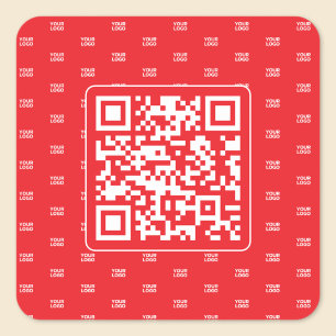 Sticker Carré Code QR personnalisable avec votre logo ou votre i