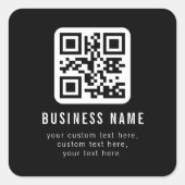Sticker Carré Code QR personnalisable & Conception de texte modi (Devant)