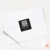 Sticker Carré Code QR personnalisable & Conception de texte modi (Enveloppe)