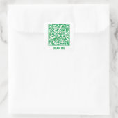 Sticker Carré Code QR personnalisable SCAN ME green Carré Sticke (Sac)