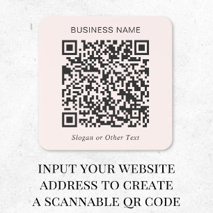 Sticker Carré Code QR personnalisé Entreprise Rose