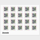 Sticker Carré Code QR personnalisé et Promo Holographique Pastel (Feuille)