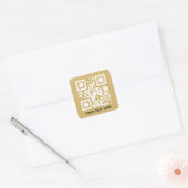 Sticker Carré Code QR personnalisé et promotion du texte Gold (Enveloppe)