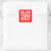 Sticker Carré Code QR personnalisé et promotion du texte rouge (Sac)