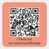 Sticker Carré Code QR personnalisé Générer l'URL (Devant)