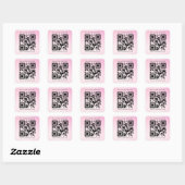 Sticker Carré Code QR personnalisé Pink Gradient Business Promot (Feuille)