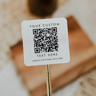 Sticker Carré Code QR personnalisé pour petite entreprise avec t