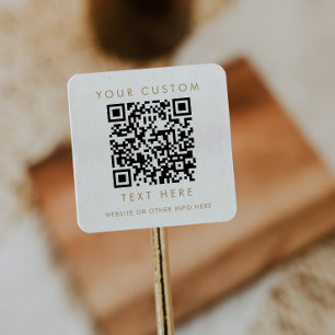 Sticker Carré Code QR personnalisé pour petites entreprises avec