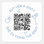 Sticker Carré Code QR pour la future mariée d'acheter une boisso (Devant)
