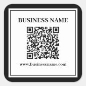 Sticker Carré Code QR professionnel | Noir & Blanc (Devant)