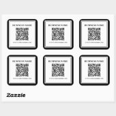 Sticker Carré Code QR professionnel | Noir & Blanc (Feuille)