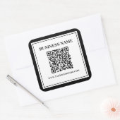 Sticker Carré Code QR professionnel | Noir & Blanc (Enveloppe)