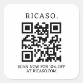 Sticker Carré Code QR professionnel Promotionnel (Devant)