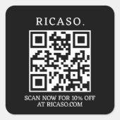 Sticker Carré Code QR professionnel Promotionnel (Devant)