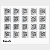 Sticker Carré Code QR Promotionnel Argent Moderne (Feuille)