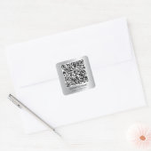 Sticker Carré Code QR Promotionnel Argent Moderne (Enveloppe)