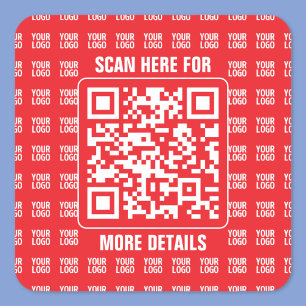 Sticker Carré Code QR promotionnel (modifiable) avec motif de lo