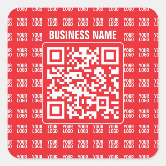 Sticker Carré Code QR promotionnel (modifiable) avec Motif Logo (Devant)