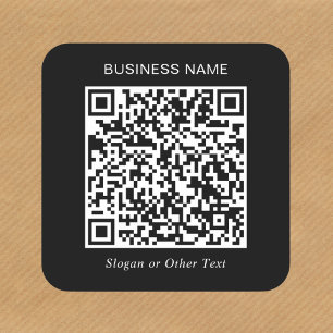 Sticker Carré Code QR Promotionnel Noir