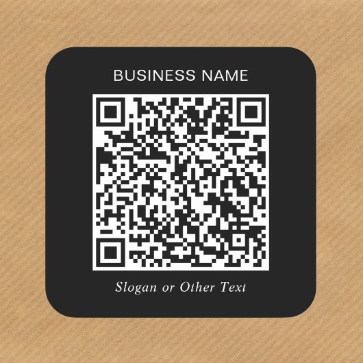 Sticker Carré Code QR Promotionnel Noir
