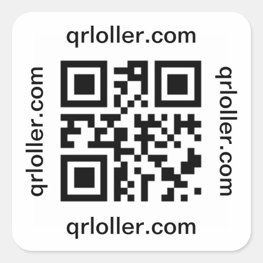Sticker Carré Code QR Rick Roll to numéro de téléphone (Devant)