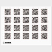 Sticker Carré Code QR Rose pour Site Web Personnalisé (Feuille)