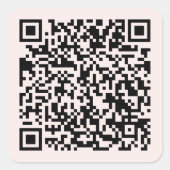 Sticker Carré Code QR Rose pour Site Web Personnalisé (Devant)