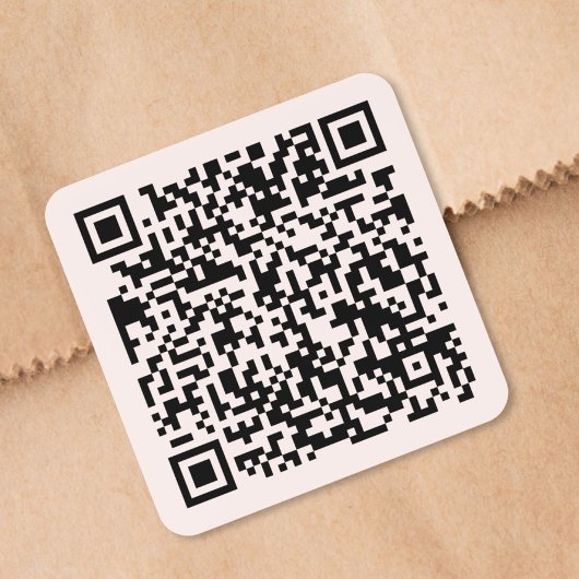 Sticker Carré Code QR Rose pour Site Web Personnalisé