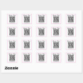 Sticker Carré Code QR scannable avec écriture manuscrite en scri (Feuille)