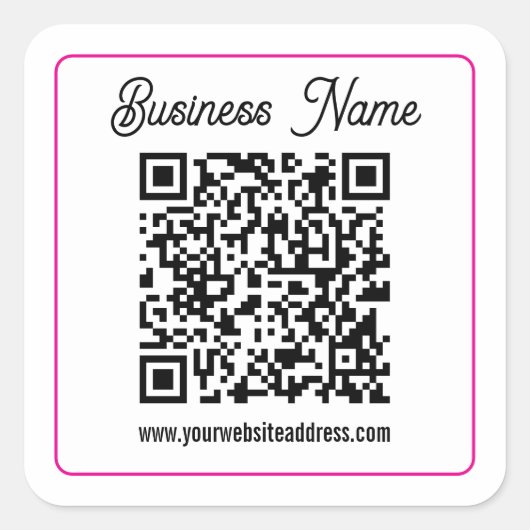 Sticker Carré Code QR scannable avec écriture manuscrite en scri (Devant)