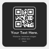 Sticker Carré Code QR scannable moderne | Noir Blanc & Gris (Devant)