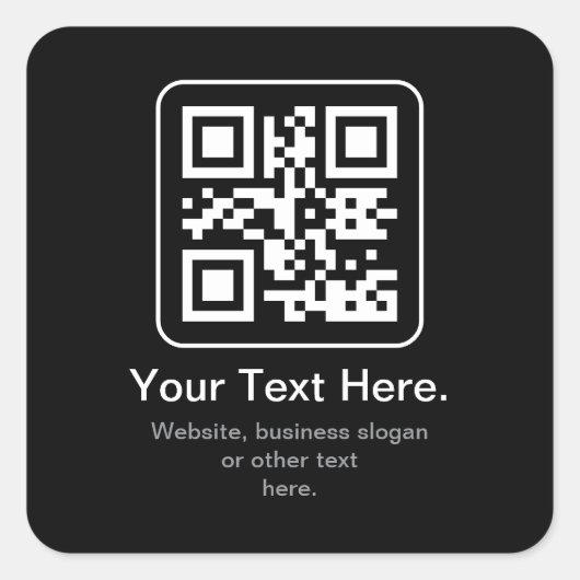 Sticker Carré Code QR scannable moderne | Noir Blanc & Gris (Devant)