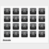 Sticker Carré Code QR scannable moderne | Noir Gris & Blanc (Feuille)