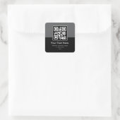 Sticker Carré Code QR scannable moderne | Noir Gris & Blanc (Sac)