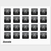 Sticker Carré Code QR scannable moderne | Noir Gris & Blanc (Feuille)