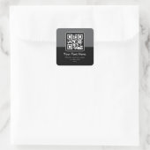 Sticker Carré Code QR scannable moderne | Noir Gris & Blanc (Sac)